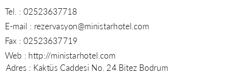 Ministar Hotel telefon numaralar, faks, e-mail, posta adresi ve iletiim bilgileri